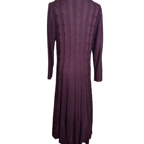 Nine West burgundy 3/4 sleeves cable knit midi dress size XL - Picture 9 of 13
